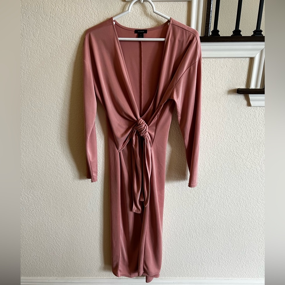 Blush Pink Wrap Top Dress